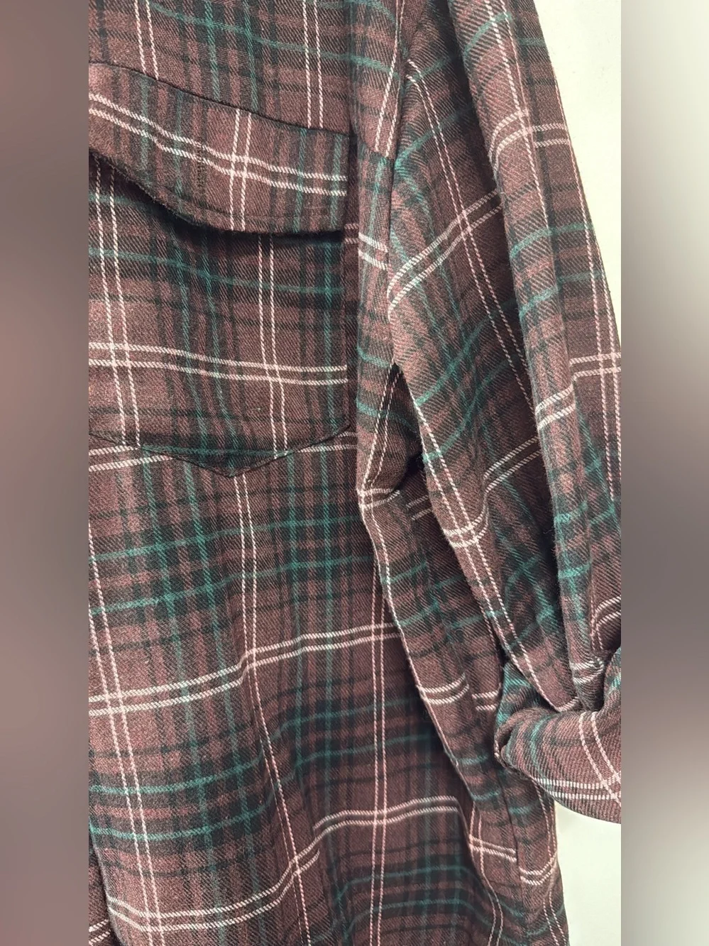 Missguided Burgundy Plaid Button-Down Shirt